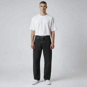 VTG Lucky Brand Dungarees Jeans Men's Black 36x30 Relaxed Y2K Made In USA